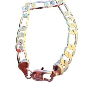 8MM 8 inches Bracelet Figaro 925 Stamp Silver Color